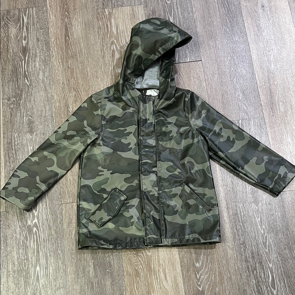 Old Navy Kids Green Camouflage Raincoat